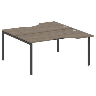 Metal System Quattro 4x4 40БП.РАС-СА-2.1 (Вяз благородный/Антрацит) Рабочая станция криволинейная на П-образном м/к