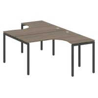 Metal System Quattro 4x4 40БП.РАС-СА-2.3 (Вяз благородный/Антрацит) Рабочая станция криволинейная на П-образном м/к