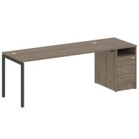 Metal System Quattro 4x4 40БП.РС-СТП -1.5 (Вяз благородный/Антрацит) Рабочая станция на П-образном м/к с опорной тумбой