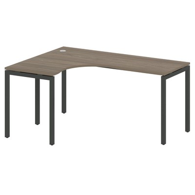 Metal System Quattro 4x4 40БП.СА-4 Л (Вяз благородный/Антрацит) Стол криволинейный левый на П-образном м/к