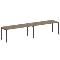 Metal System Quattro 4x4 40БП.СМ-2.5 (Вяз благородный/Черный) Рабочая станция на 2 раб.места на П-образном м/к