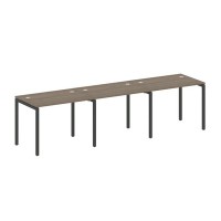 Metal System Quattro 4x4 40БП.СМ-3.1 (Вяз благородный/Черный) Рабочая станция на 3 раб.места на П-образном м/к