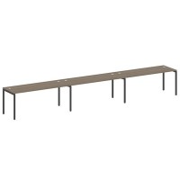 Metal System Quattro 4x4 40БП.СМ-3.5 (Вяз благородный/Черный) Рабочая станция на 3 раб.места на П-образном м/к