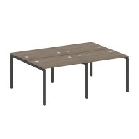 Metal System Quattro 4x4 40БП.СМ-4.1 (Вяз благородный/Черный) Рабочая станция на 4 раб.места на П-образном м/к