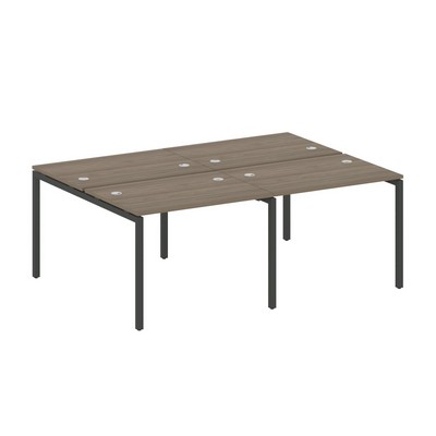 Metal System Quattro 4x4 40БП.СМ-4.1 (Вяз благородный/Черный) Рабочая станция на 4 раб.места на П-образном м/к