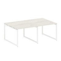 Metal System Quattro 4x4 40БО.ПРГ-2.1 (Вяз благородный/Белый) Переговорный стол, 2 столешницы на О-образном м/к