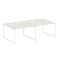 Metal System Quattro 4x4 40БО.ПРГ-2.2 (Вяз благородный/Белый) Переговорный стол, 2 столешницы на О-образном м/к