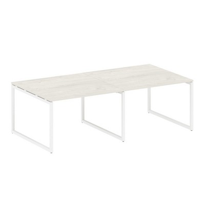 Metal System Quattro 4x4 40БО.ПРГ-2.2 (Вяз благородный/Белый) Переговорный стол, 2 столешницы на О-образном м/к