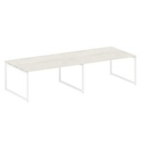 Metal System Quattro 4x4 40БО.ПРГ-2.4 (Вяз благородный/Белый) Переговорный стол, 2 столешницы на О-образном м/к
