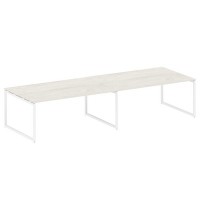 Metal System Quattro 4x4 40БО.ПРГ-2.5 (Вяз благородный/Белый) Переговорный стол, 2 столешницы на О-образном м/к