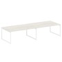 Metal System Quattro 4x4 40БО.ПРГ-2.5 (Вяз благородный/Белый) Переговорный стол, 2 столешницы на О-образном м/к