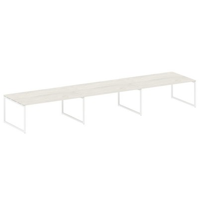 Metal System Quattro 4x4 40БО.ПРГ-3.5 (Вяз благородный/Белый) Переговорный стол, 3 столешницы на О-образном м/к