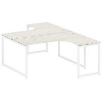 Metal System Quattro 4x4 40БО.РАС-СА-2.4 (Вяз благородный/Белый) Рабочая станция криволинейная на О-образном м/к