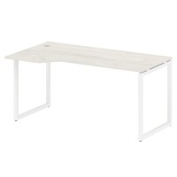 Metal System Quattro 4x4 40БО.СА-1 Л (Вяз благородный/Белый) Стол криволинейный левый на О-образном м/к