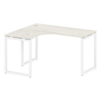 Metal System Quattro 4x4 40БО.СА-3 Л (Вяз благородный/Белый) Стол криволинейный левый на О-образном м/к