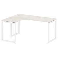 Metal System Quattro 4x4 40БО.СА-4 Л (Вяз благородный/Белый) Стол криволинейный левый на О-образном м/к