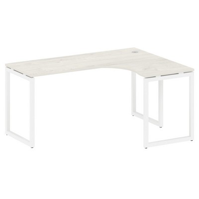 Metal System Quattro 4x4 40БО.СА-4 Пр (Вяз благородный/Белый) Стол криволинейный правый на О-образном м/к