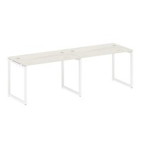 Metal System Quattro 4x4 40БО.СМ-2.2 (Вяз благородный/Белый) Рабочая станция на 2 раб.места на О-образном м/к