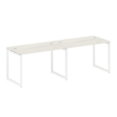 Metal System Quattro 4x4 40БО.СМ-2.2 (Вяз благородный/Белый) Рабочая станция на 2 раб.места на О-образном м/к