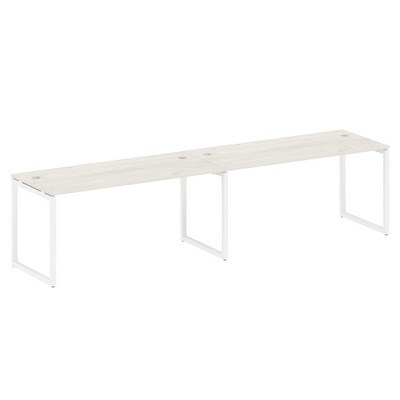 Metal System Quattro 4x4 40БО.СМ-2.4 (Вяз благородный/Белый) Рабочая станция на 2 раб.места на О-образном м/к