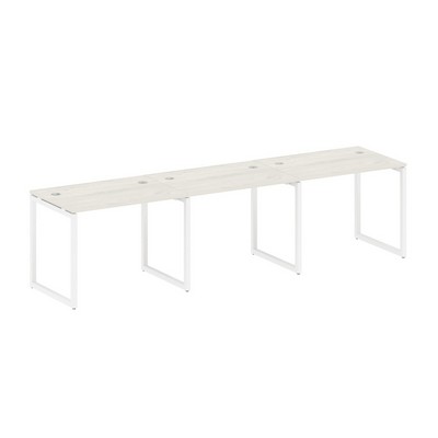 Metal System Quattro 4x4 40БО.СМ-3.1 (Вяз благородный/Белый) Рабочая станция на 3 раб.места на О-образном м/к