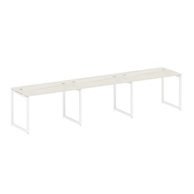 Metal System Quattro 4x4 40БО.СМ-3.2 (Вяз благородный/Белый) Рабочая станция на 3 раб.места на О-образном м/к