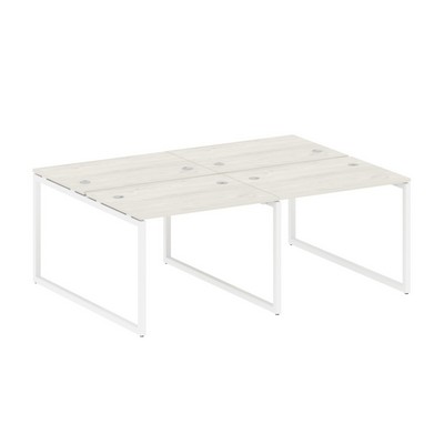 Metal System Quattro 4x4 40БО.СМ-4.1 (Вяз благородный/Белый) Рабочая станция на 4 раб.места на О-образном м/к