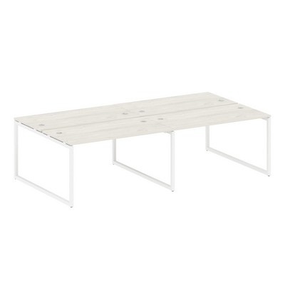 Metal System Quattro 4x4 40БО.СМ-4.3 (Вяз благородный/Белый) Рабочая станция на 4 раб.места на О-образном м/к