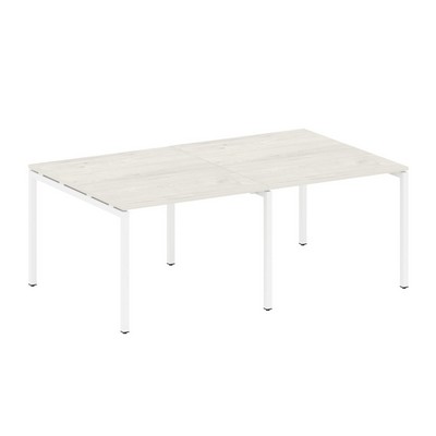 Metal System Quattro 4x4 40БП.ПРГ-2.1 (Вяз благородный/Белый) Переговорный стол, 2 столешницы на П-образном м/к