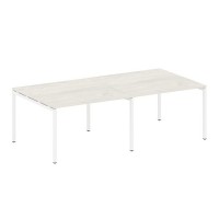 Metal System Quattro 4x4 40БП.ПРГ-2.2 (Вяз благородный/Белый) Переговорный стол, 2 столешницы на П-образном м/к