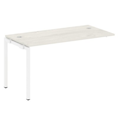 Metal System Quattro 4x4 40БП.ПРС-СП-1.3 (Вяз благородный/Белый) Проходной наборный элемент рабочей станции на П-образном м/к