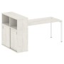 Metal System Quattro 4x4 40БП.РС-СШК-3.4 (Вяз благородный/Белый) Стол письменный на П-образном м/к с опорным шкафом-купе
