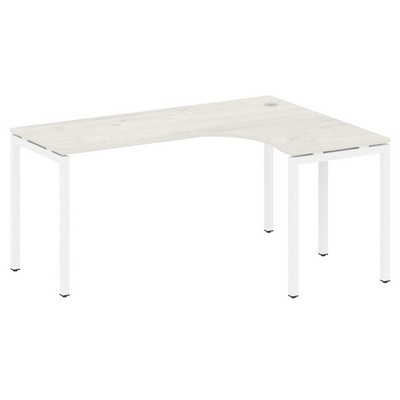 Metal System Quattro 4x4 40БП.СА-4 Пр (Вяз благородный/Белый) Стол криволинейный правый на П-образном м/к