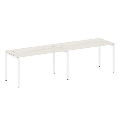 Metal System Quattro 4x4 40БП.СМ-2.3 (Вяз благородный/Белый) Рабочая станция на 2 раб.места на П-образном м/к