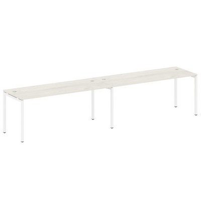 Metal System Quattro 4x4 40БП.СМ-2.5 (Вяз благородный/Белый) Рабочая станция на 2 раб.места на П-образном м/к