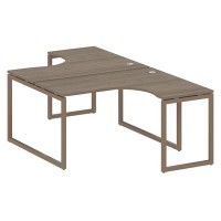 Metal System Quattro 4x4 40БО.РАС-СА-2.3 (Вяз благородный/Мокко) Рабочая станция криволинейная на О-образном м/к