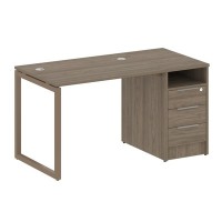 Metal System Quattro 4x4 40БО.РС-СТП -1.1 (Вяз благородный/Мокко) Рабочая станция на О-образном м/к с опорной тумбой