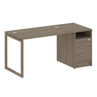 Metal System Quattro 4x4 40БО.РС-СТП -1.2 (Вяз благородный/Мокко) Рабочая станция на О-образном м/к с опорной тумбой