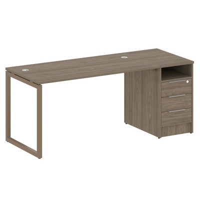 Metal System Quattro 4x4 40БО.РС-СТП -1.3 (Вяз благородный/Мокко) Рабочая станция на О-образном м/к с опорной тумбой