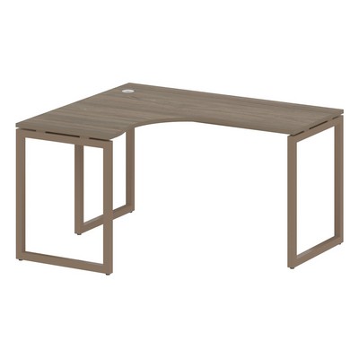 Metal System Quattro 4x4 40БО.СА-3 Л (Вяз благородный/Мокко) Стол криволинейный левый на О-образном м/к