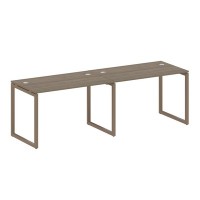 Metal System Quattro 4x4 40БО.СМ-2.2 (Вяз благородный/Мокко) Рабочая станция на 2 раб.места на О-образном м/к