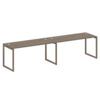 Metal System Quattro 4x4 40БО.СМ-2.4 (Вяз благородный/Мокко) Рабочая станция на 2 раб.места на О-образном м/к