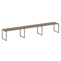 Metal System Quattro 4x4 40БО.СМ-3.4 (Вяз благородный/Мокко) Рабочая станция на 3 раб.места на О-образном м/к