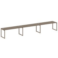 Metal System Quattro 4x4 40БО.СМ-3.5 (Вяз благородный/Мокко) Рабочая станция на 3 раб.места на О-образном м/к