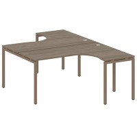 Metal System Quattro 4x4 40БП.РАС-СА-2.4 (Вяз благородный/Мокко) Рабочая станция криволинейная на П-образном м/к