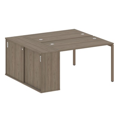 Metal System Quattro 4x4 40БП.РС-СШК-1.2 (Вяз благородный/Мокко) Рабочая станция на П-образном м/к с опорным шкафом-купе