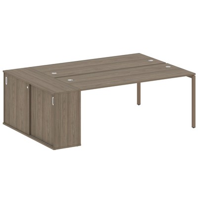 Metal System Quattro 4x4 40БП.РС-СШК-1.5 (Вяз благородный/Мокко) Рабочая станция на П-образном м/к с опорным шкафом-купе