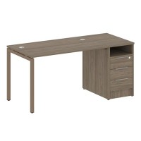 Metal System Quattro 4x4 40БП.РС-СТП -1.2 (Вяз благородный/Мокко) Рабочая станция на П-образном м/к с опорной тумбой