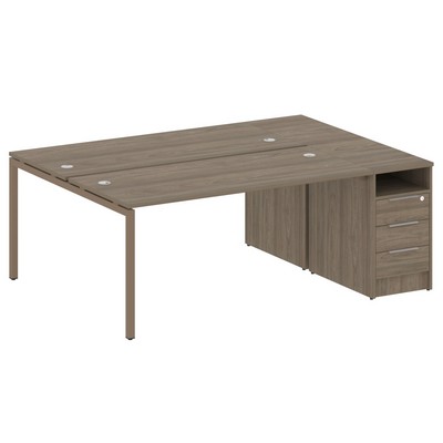 Metal System Quattro 4x4 40БП.РС-СТП-2.4 (Вяз благородный/Мокко) Рабочая станция на П-образном м/к с опорной тумбой