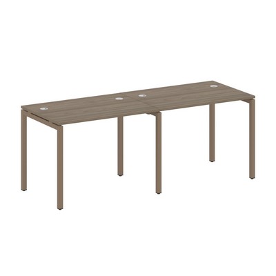 Metal System Quattro 4x4 40БП.СМ-2.1 (Вяз благородный/Мокко) Рабочая станция на 2 раб.места на П-образном м/к